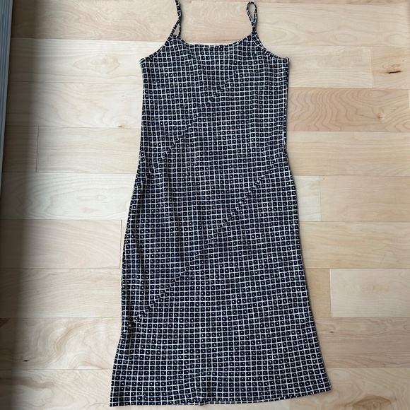 VINTAGE NAVY+CREAM MIDI DRESS - Picture 5 of 6